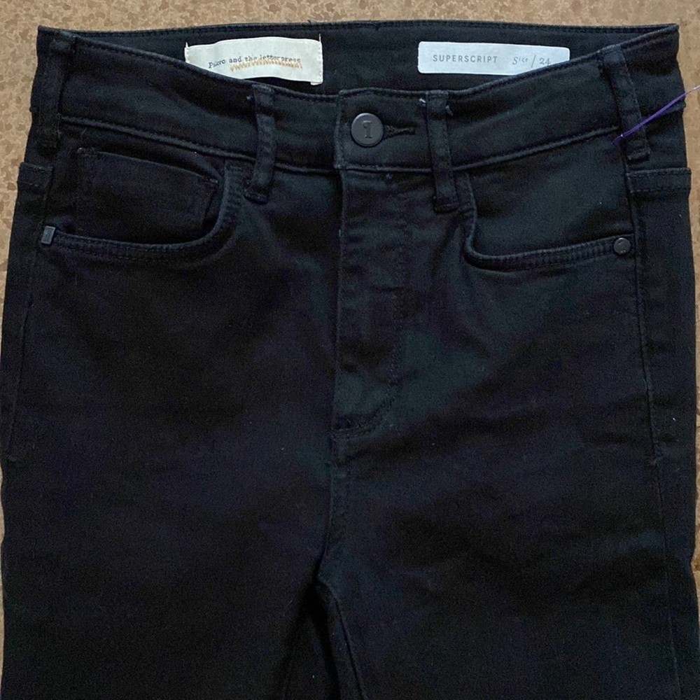 Anthropologie Pilcro & Letterpress black Superscript flare raw hem jeans